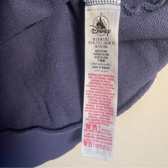 Disneyland Mickey Mouse Pluto Sweatshirt Womens Large Blue Short Sleeve - Picture 8 of 9